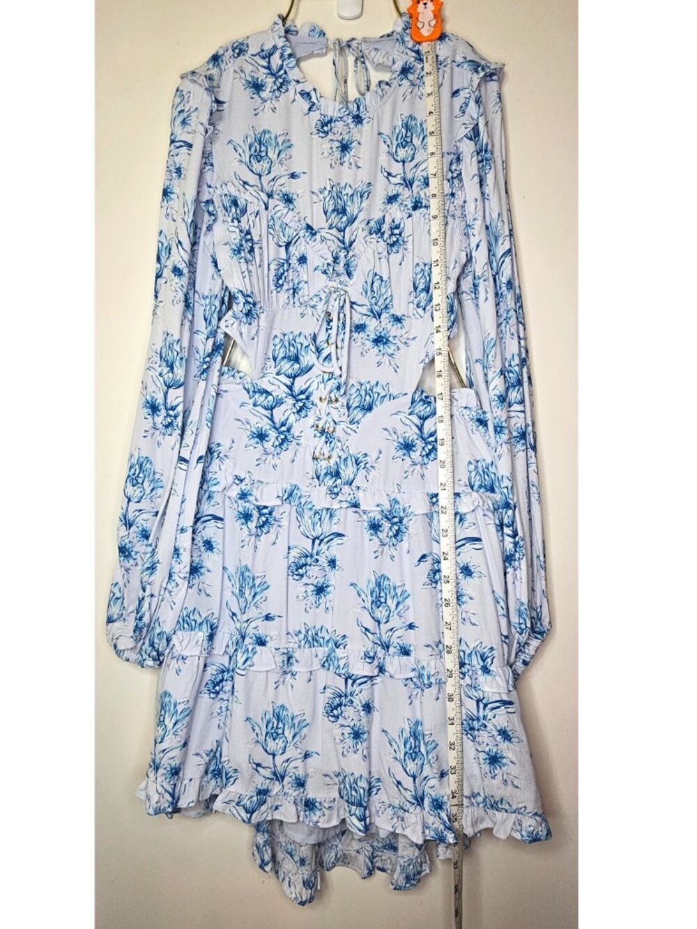 Sabo Cleo Floral Print Backless Corset Mini Dress  US4 Winter Tulip - Picture 3 of 14
